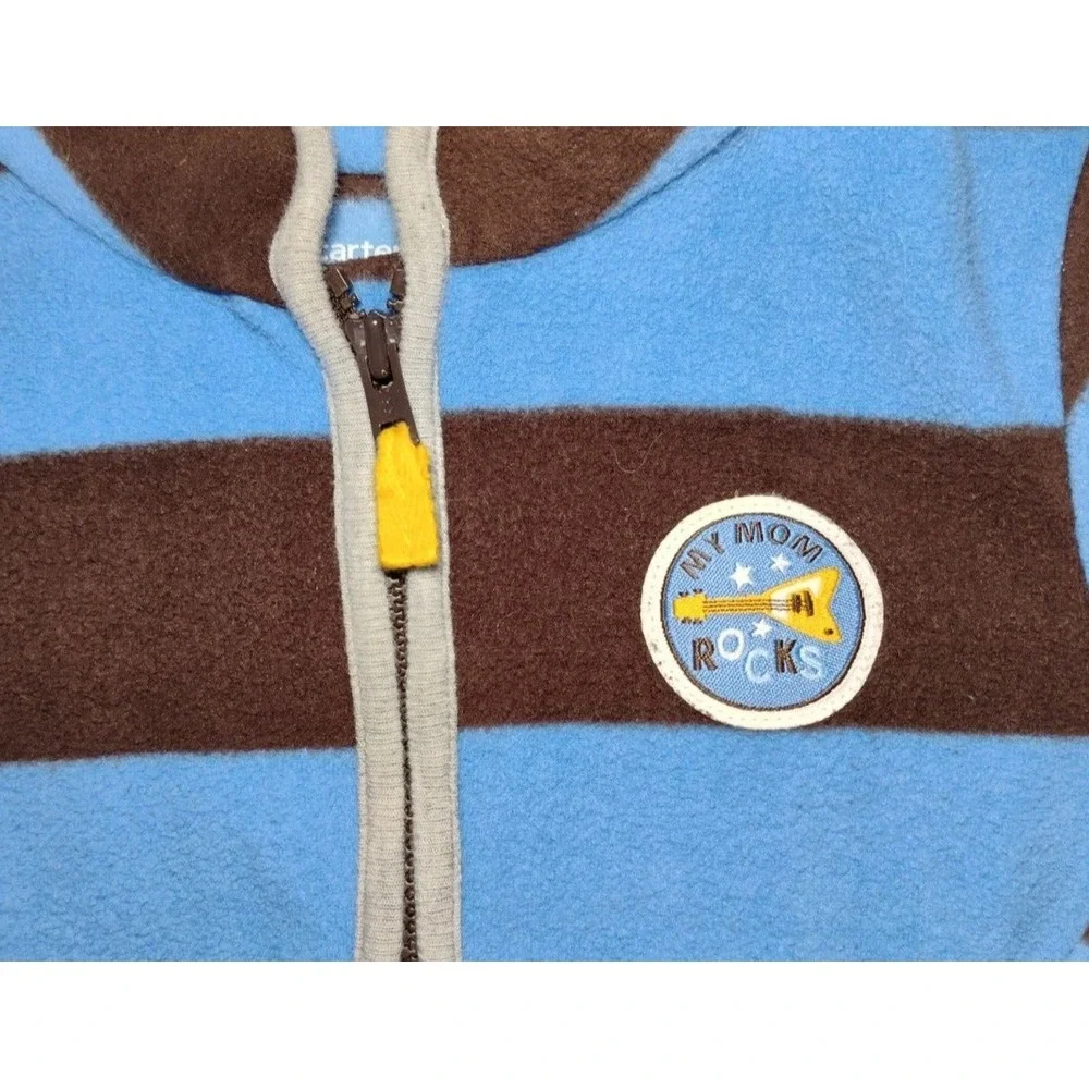 Carter's Fleece Baby Boy 24 Mos Longall Outfit Lot Romper My‎ Mom Rocks Blue